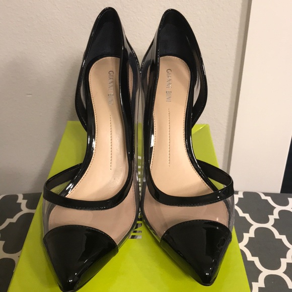 Gianni Bini Shoes Gianni Bini Patent Leather And Clear Pumps Poshmark